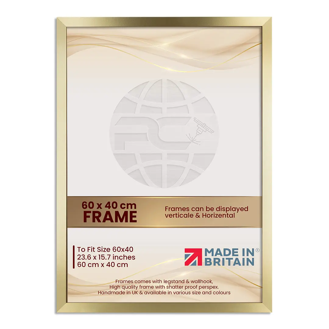 60 x 40 cm Picture Frame, Gold Photo Frame, Poster Frame, Premium Frame Decoration for Wall, Home Decor Photo Frame, Large Poster Frame, Wall Decor