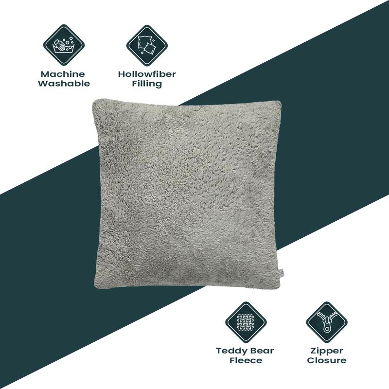 BRIT HOUSE LUXURY SOFT TEDDY BEAR SHERPA FLEECE CUSHION COVER FILLED CUSHION 18" OR 24" 1