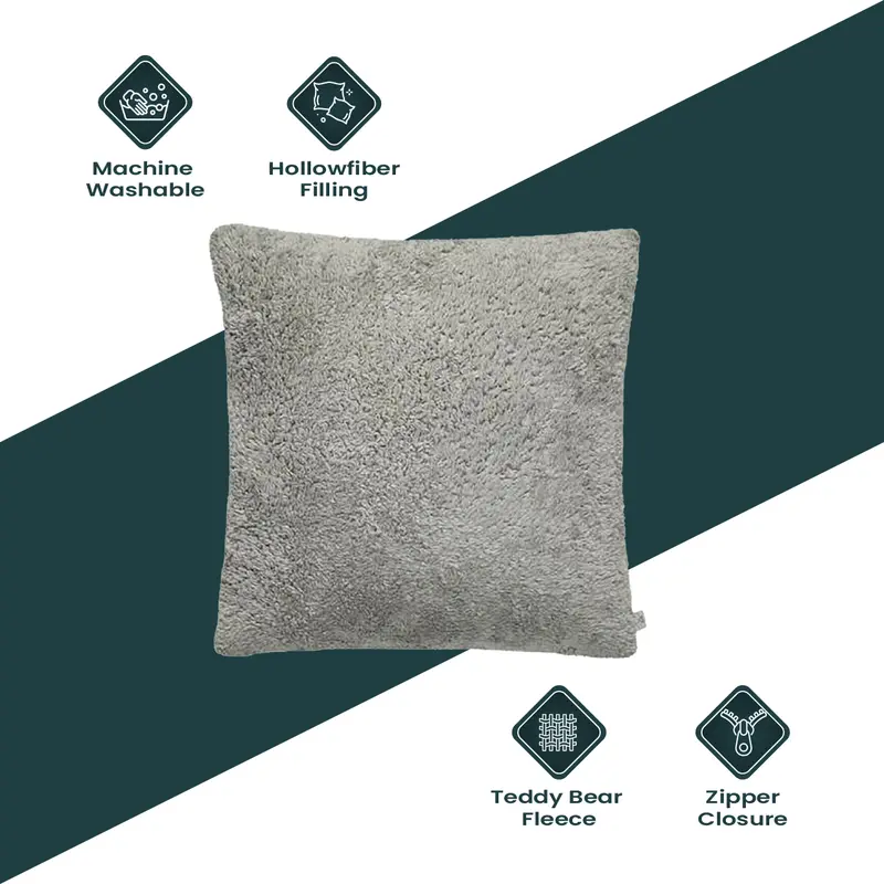 BRIT HOUSE LUXURY SOFT TEDDY BEAR SHERPA FLEECE CUSHION COVER FILLED CUSHION 18" OR 24" 1