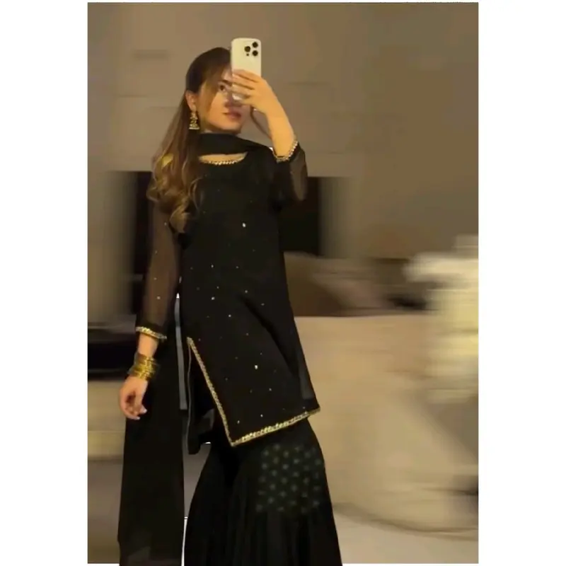 Lightweight and Comfortable 3-Piece Chiffon Semi-Formal Suit with Tussle for Back Design - Fit 0