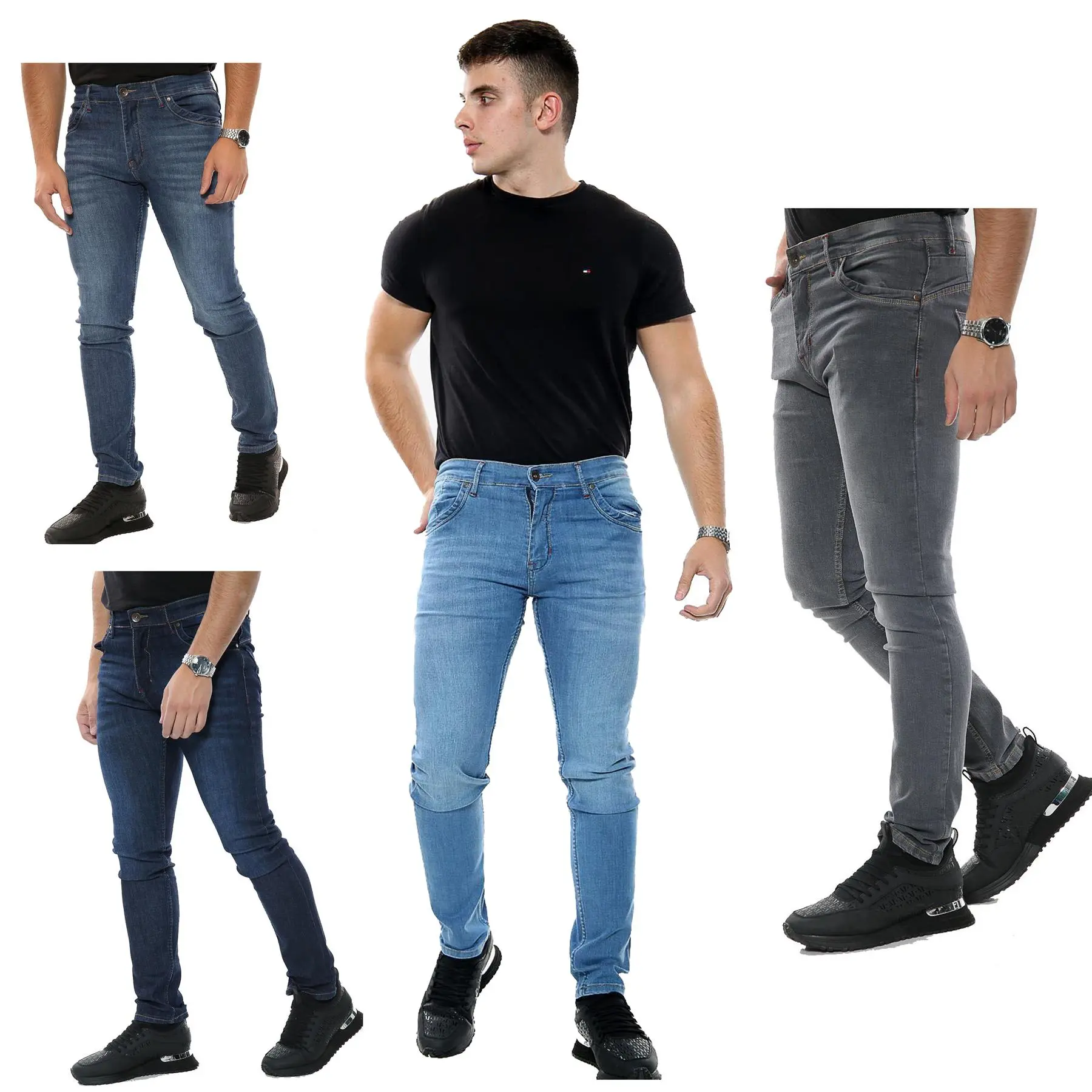 ZAKK Mens Slim Fit Jeans Casual Stretch Bottom Pant Denim Jean