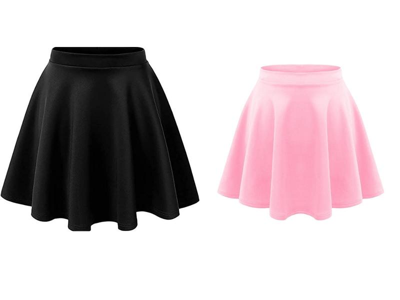 Girls Kids Women Ladies Mini Skater Skirt Flared High Waist Stretch School Skirt in all Sizes 6