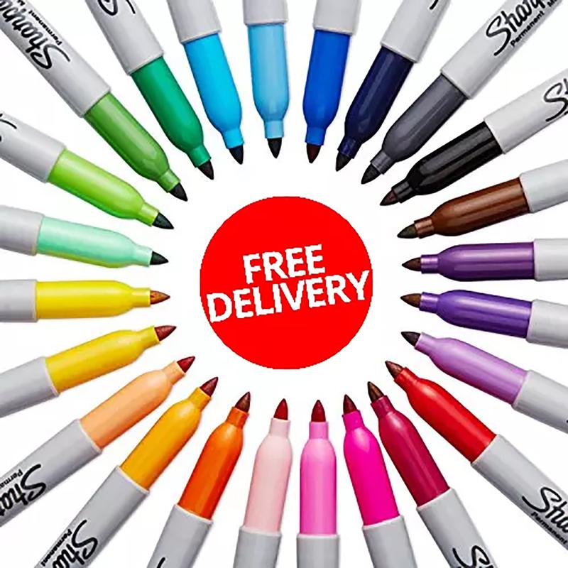 Sharpie 20PC Set of Assorted Rainbow Colour Permanent Markers Fine Tip Pens 1