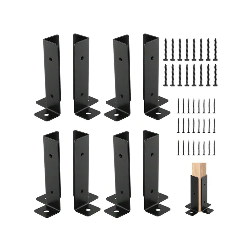 Versatile 8 - Piece Deck Post Anchor Set: Perfect For Multiple Post Sizes, Heavy - Duty Repair Solution 0