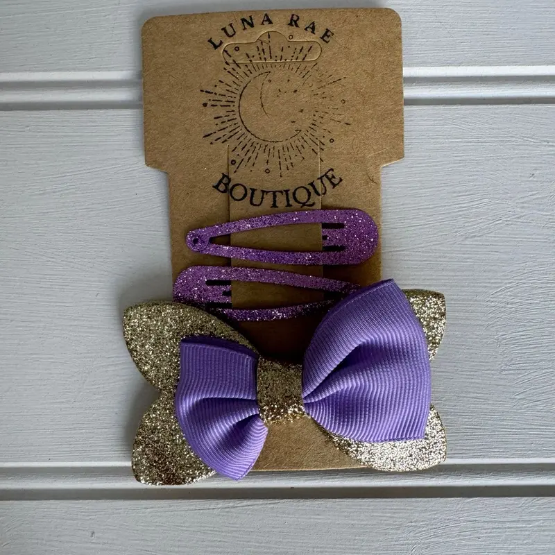 Glitter Bow with 2 Glitter Sleepies for Kids 2