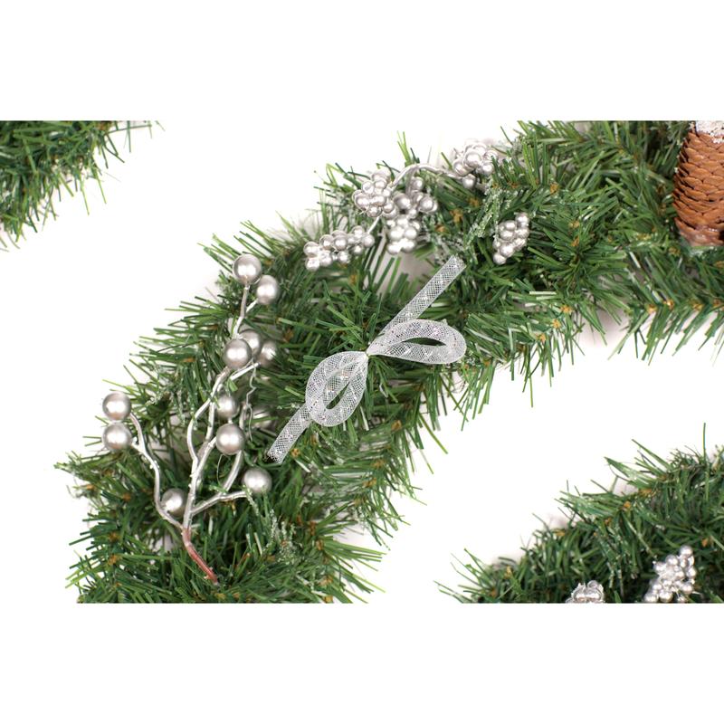 6ft - 9ft or 12ft Decorated Frozen Christmas Garland with Realistic Ice Crystals - Optional Lights 7