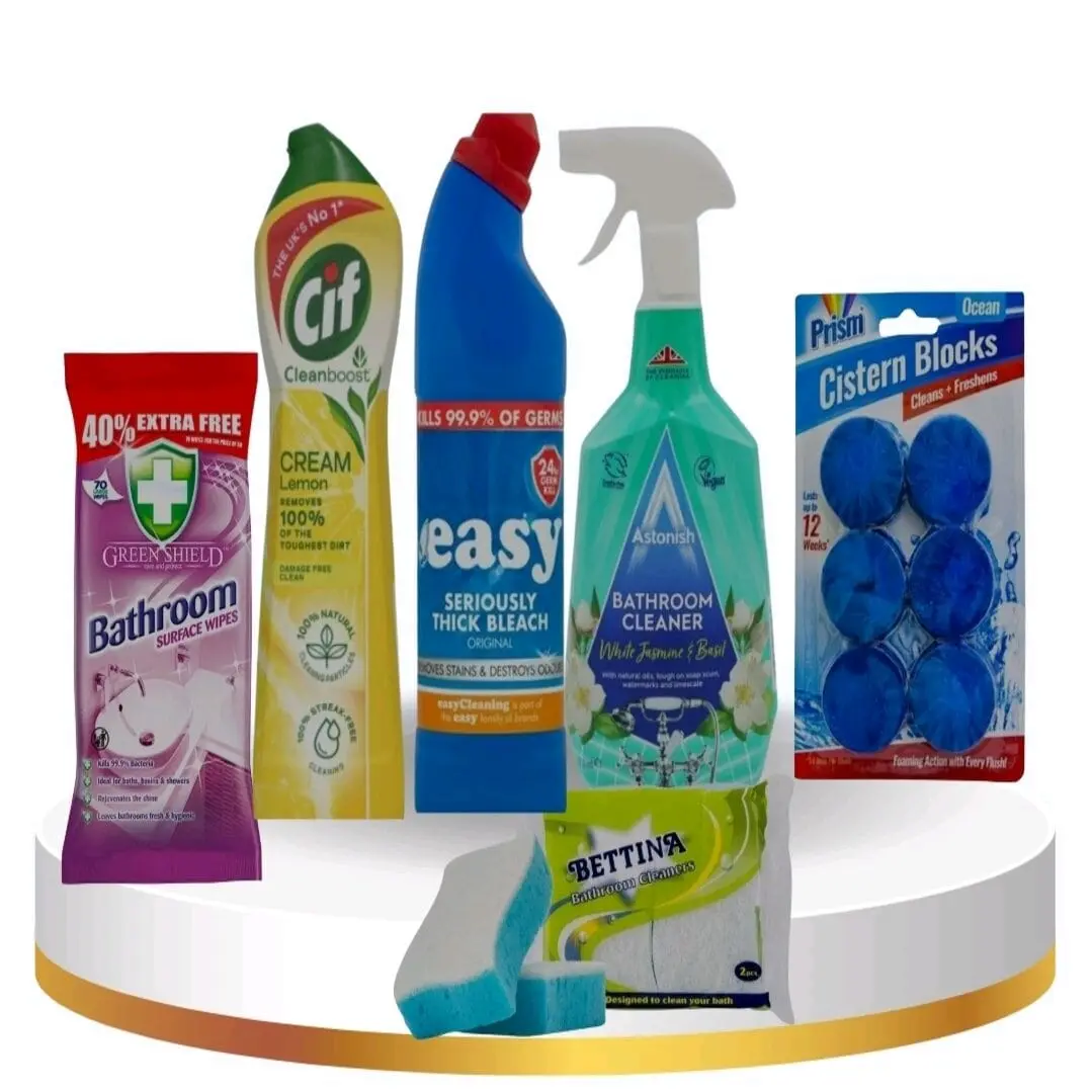 Cleaning Bathroom Bundle for Household Use Cleaner Mirrors Cream Toilet Spray powder bomb power clean