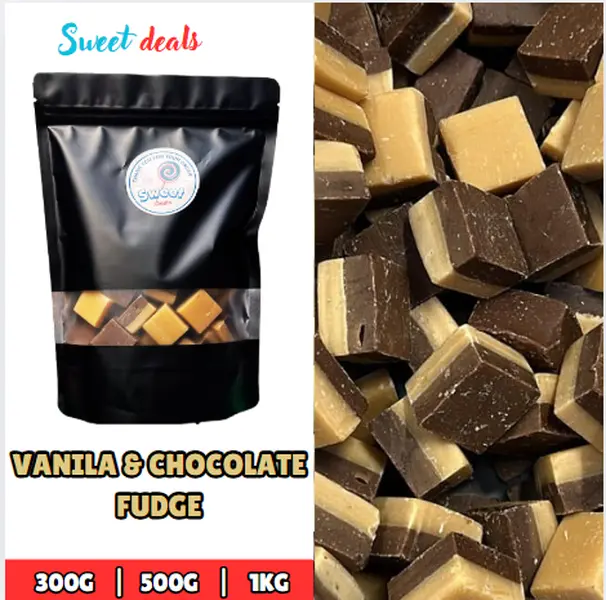 Sweet Pick and Mix - VANILA & CHOCOLATE FUDGE Sweets - Large Bag - Perfect Snack for Parties and Gifts - Candy 0