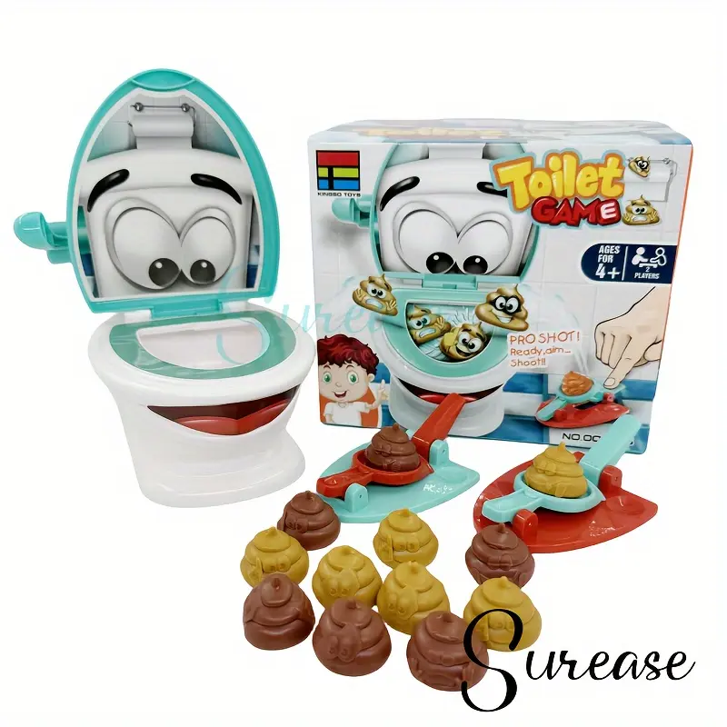 Fast & Frenzied Poop Shoot Game - Hilarious Family Fun, Creative White/Blue Plastic Toy, Game Toy