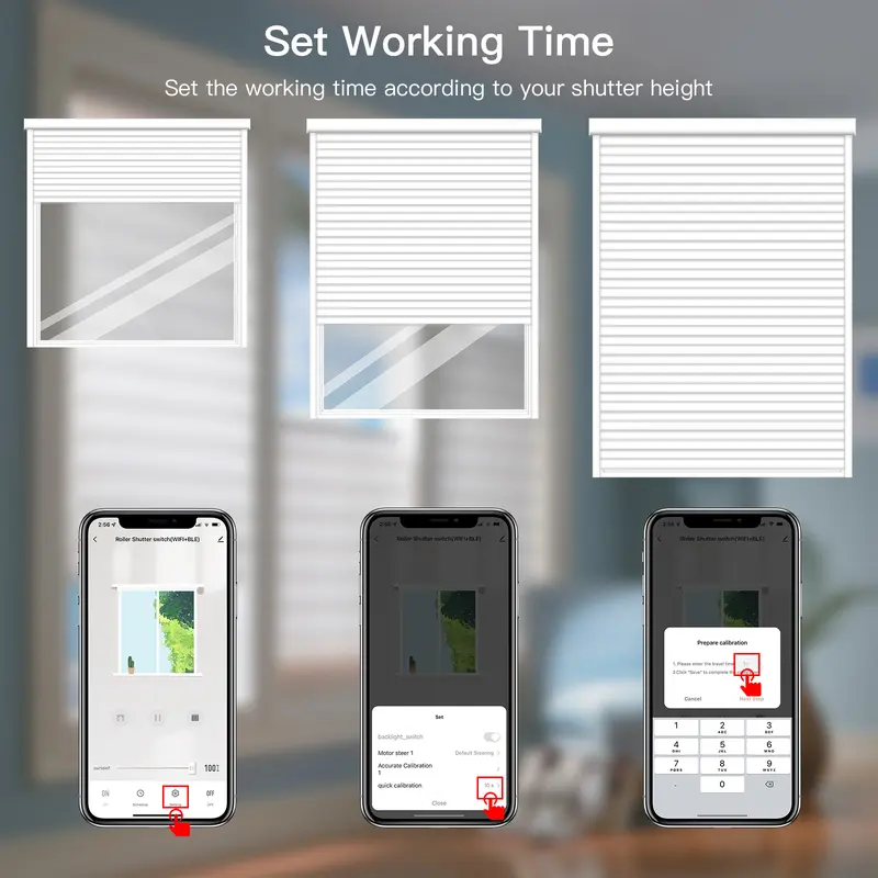 BSEED Wifi Shutter Switches APP Control Led Smart Blind Series White Glass Panel Support Tuya Google Smart Life Roller Shutter 4