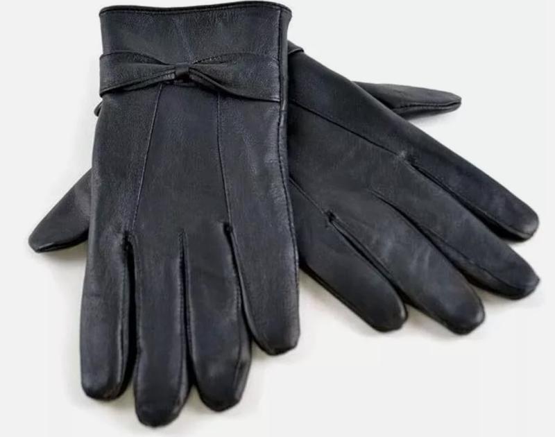 Ladies Leather Tom Franks Gloves  – Black Leather Gloves, Warm Winter Gloves, Elegant, Great Quality, S/M & M/L 0