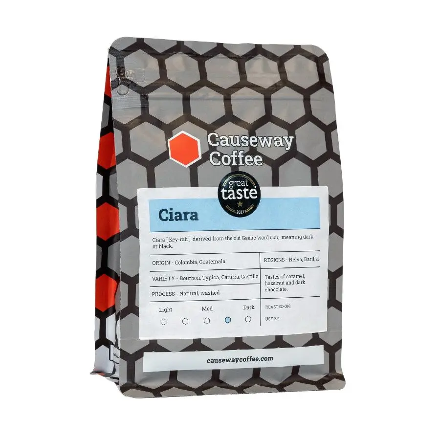 Causeway Coffee Ciara - Ethically Sourced, Award-Winning Speciality Coffee from Columbia and Guatemala, roasted and packed in the UK