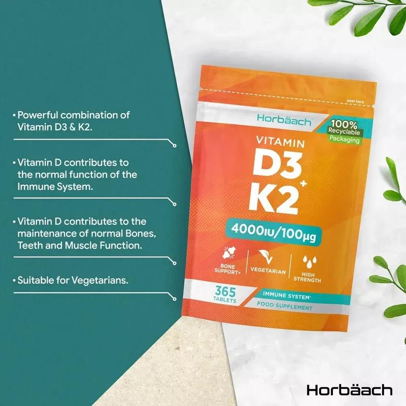 Vitamin D3 4000 IU & K2 MK7 100 µg | 365 Tablets 1