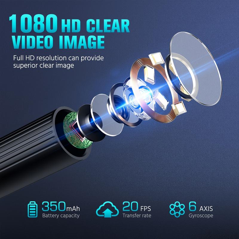 Ear Wax Removal Tool - Ear Cleaner With Camera, Earwax Remover With Light, Ear Cleaning Kit, Ear Wax Removal Tool WIFI Connection 6 LED Lights Earpick 3