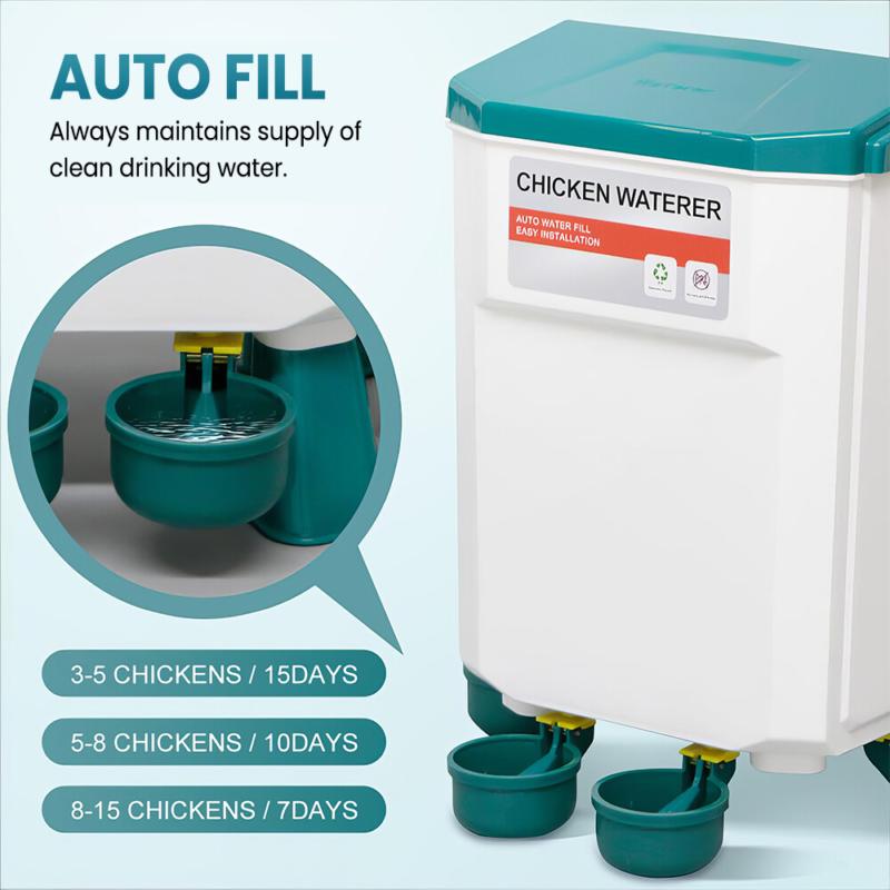 12kgChicken Feeder Bird Waterer11L Set Auto Food Water Dispenser Drinker Gravity 4