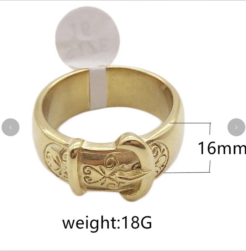 BUCKLE Ring Gold plated stainless steel 316 All size Available NO Tarnish 1