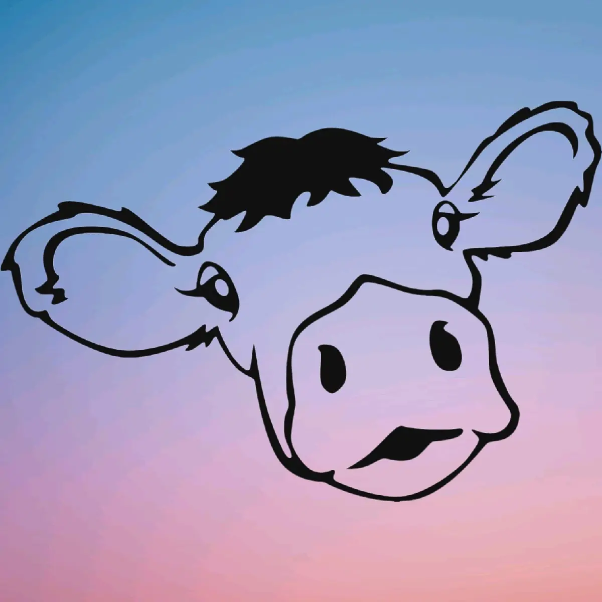 Moo Cow Farm Animal Face Vinyl Decal Sticker For Car/Window/Laptop/Wall