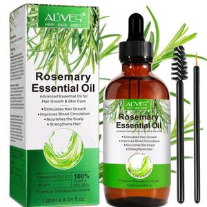 ALiver Rosemary Essential Oil Stimulates Hair Growth Skin Care Treatment - Natural Haircare Rosemary Oil Hydrate Moisturize Gentle Flawless Comfort Coconut