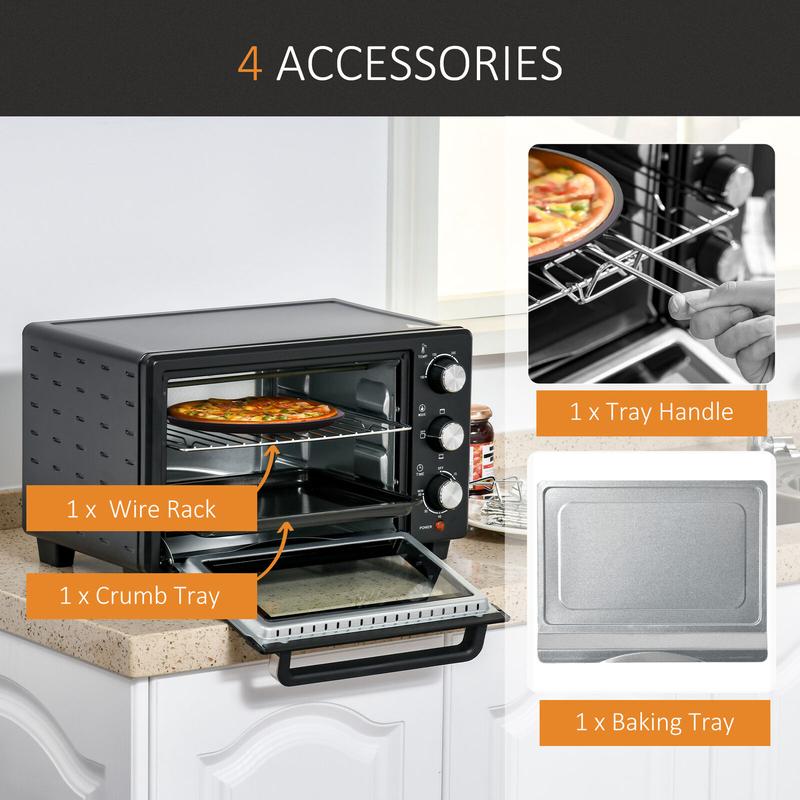 Mini Oven 21L Countertop Electric Toaster Oven with Adjustable Temperature Timer 4