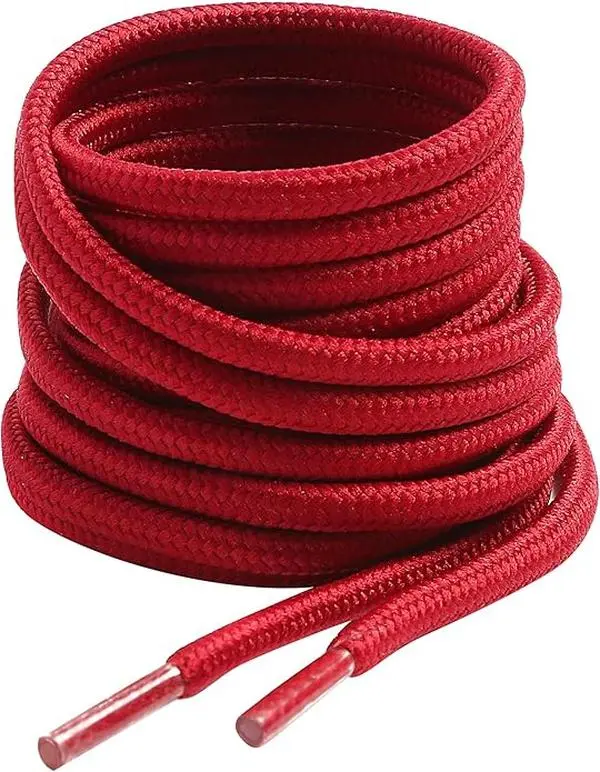 Round Boots Shoelace, 4mm Diameter Outdoor Work & Hiking Boots Shoe Laces, Premium Round Shoelaces for Trainers Shoes