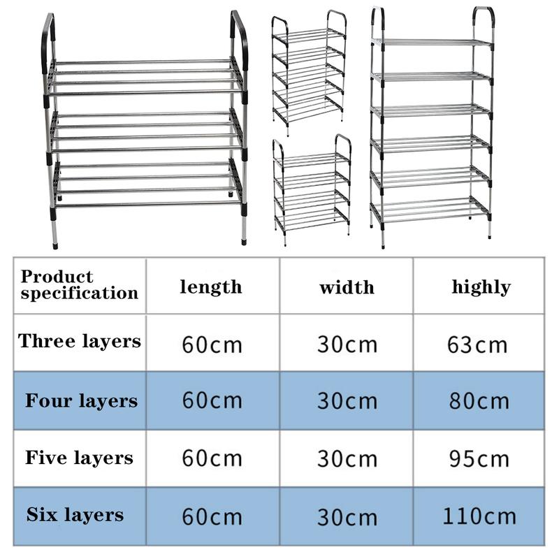 AceHome 3/4/5/6 Tiers Shoe Rack Organizer Stackable Space Saving Shoe Shelf（No Dust Cover） 8