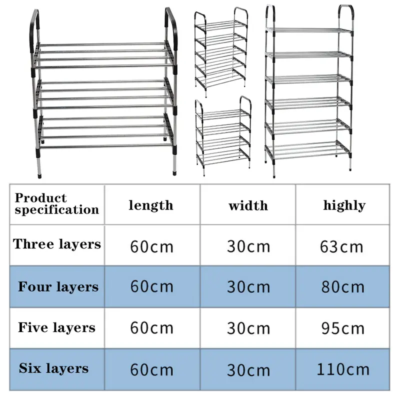 AceHome 3/4/5/6 Tiers Shoe Rack Organizer Stackable Space Saving Shoe Shelf（No Dust Cover） 8