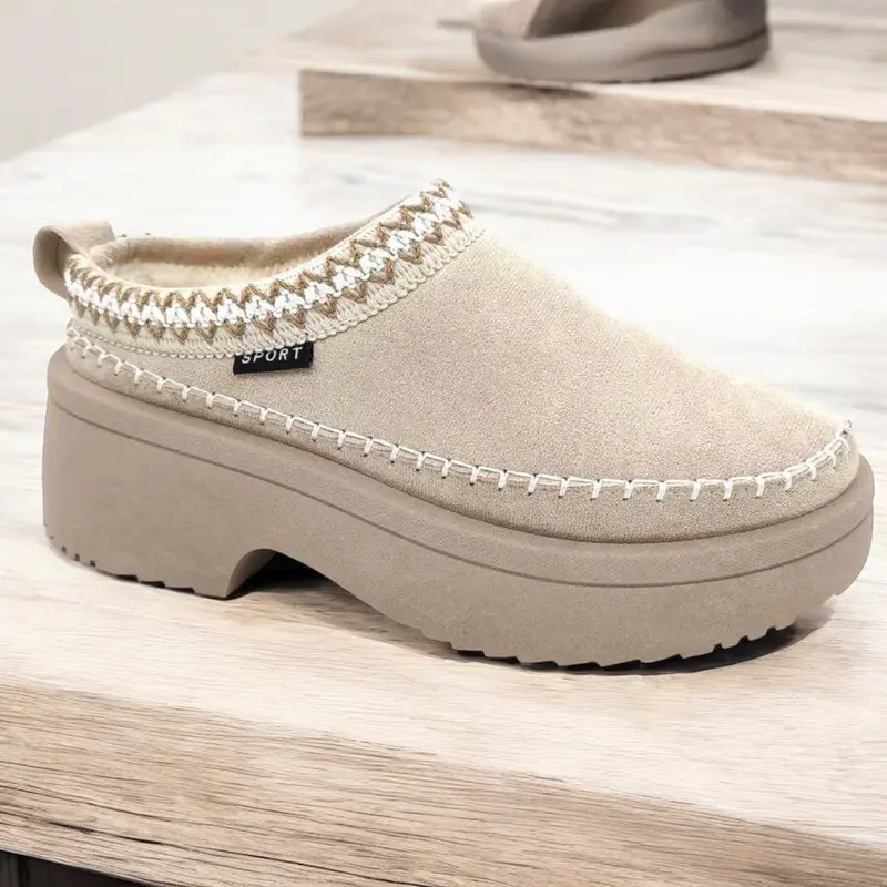 WOMENS SLIP ON WARM SLIPPERS FAUX FUR LINED LADIES in OUT DOOR SLIPPERS SHOES BOOTS Girl Footwear 2