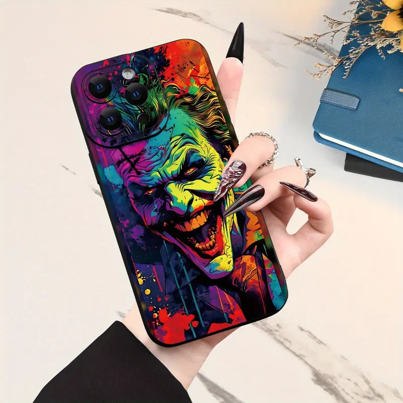 Fashionable, Popular,, Funny Clown Pattern Design, Lens protrusion protection, Compatible with For iPhone Series. Perfect Holiday Gift/Birthday Gift for Easter Day, Christmas Halloween Decoration/Gift for Birthday, Girlfriend, Boyfriend 5