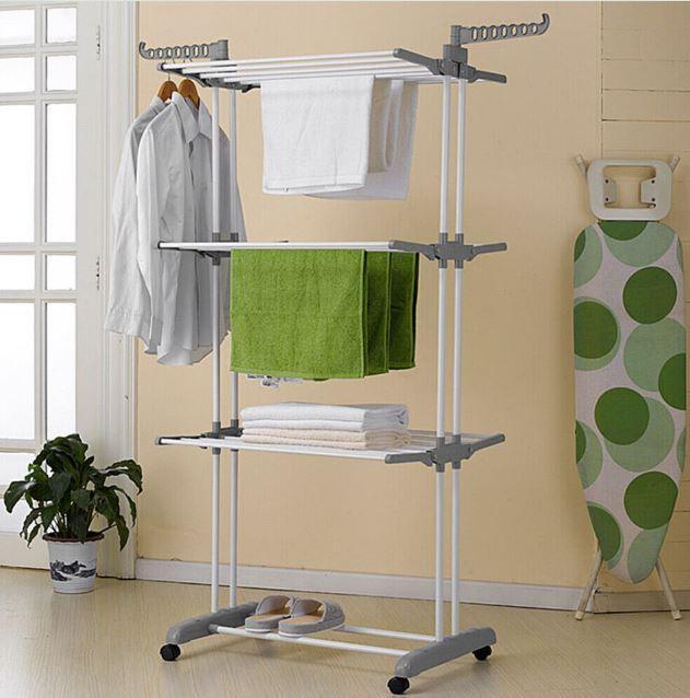 Extra Large 4-Tier Foldable Laundry Dryer Rack with Hangable Accessories for Outdoor and Bedroom Clothes Drying Hanger - Durable Drying Racks lakeland  heated 3