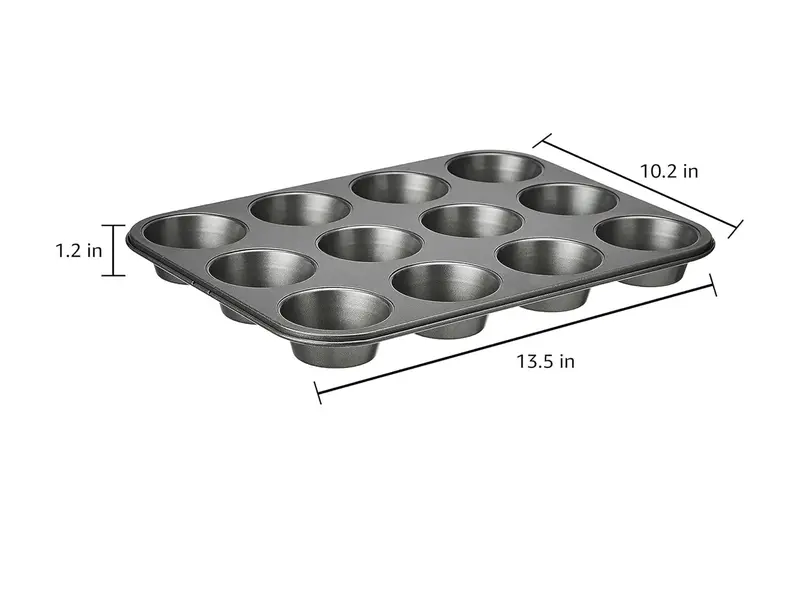 Nonstick Round Carbon Steel Muffin Pan, 2-Pack, Grey Cups Set Cups Set Cups Set Silicone Peace 6