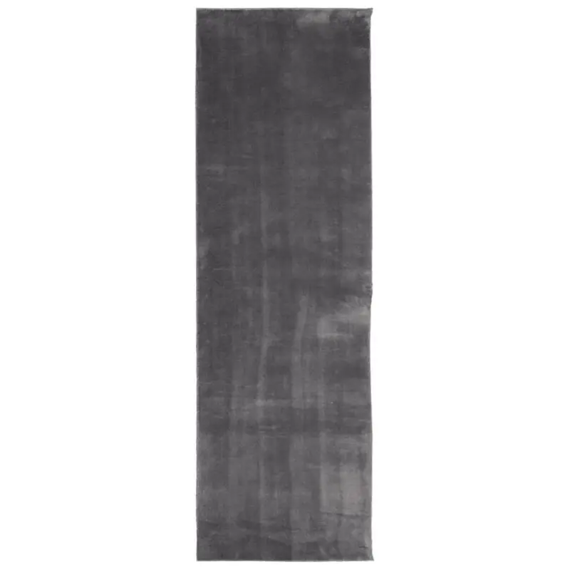 Soft Washable Anthracite Short Pile Area Rug 80x250 cm Stylish Modern Design 4