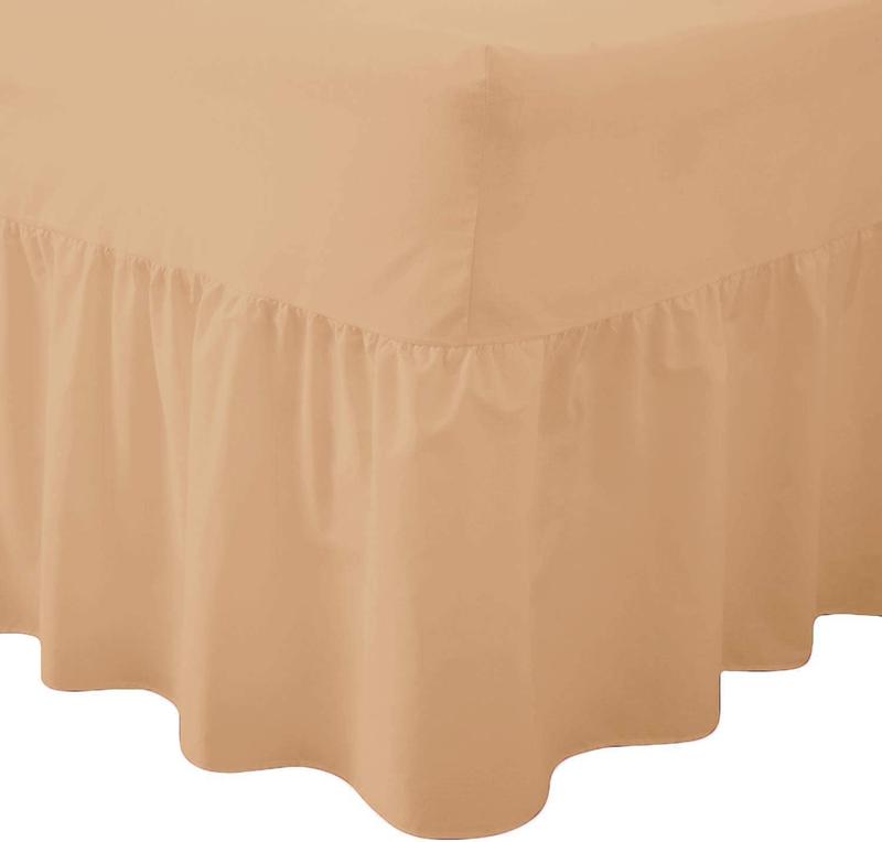30CM Drop New Fitted Valance Sheet Bed Skirt, Frilled Valance Fitted Sheets Bedding Non Iron Soft Polycotton 25cm Deep Fit Valances Single Double Bed King Size Super King Small Double 4