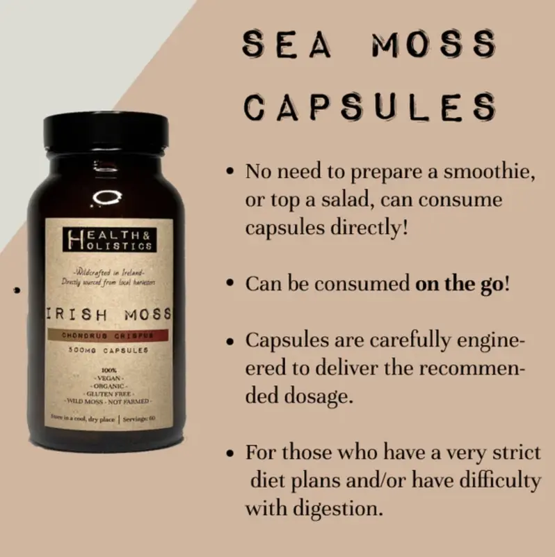 [Health & Holistics] Capsule: Purple/Sea Moss + Shilajit/Sea Moss + Ginger, Vegan Natural Organic Multi-vitamins Supplement, Healthcare Edible Health Body 2
