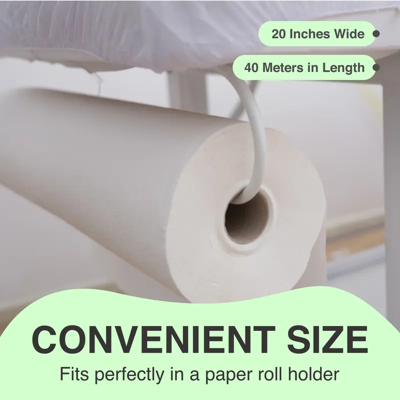 Trade White Couch Roll 20", 2 PLY Hygiene Roll-40 Meters Long 2