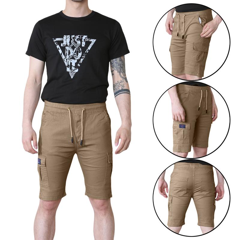 Mens Stretch Cargo Shorts Combat Elasticated Relaxed Fit Half Pants Cotton Work Size 30-38 1