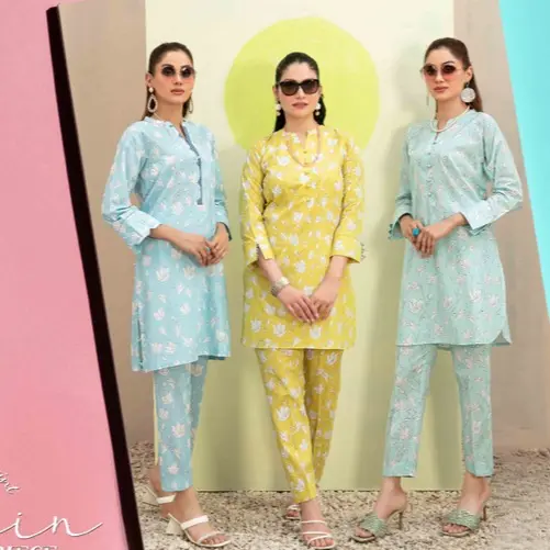 Readymade lawn cotton cord set