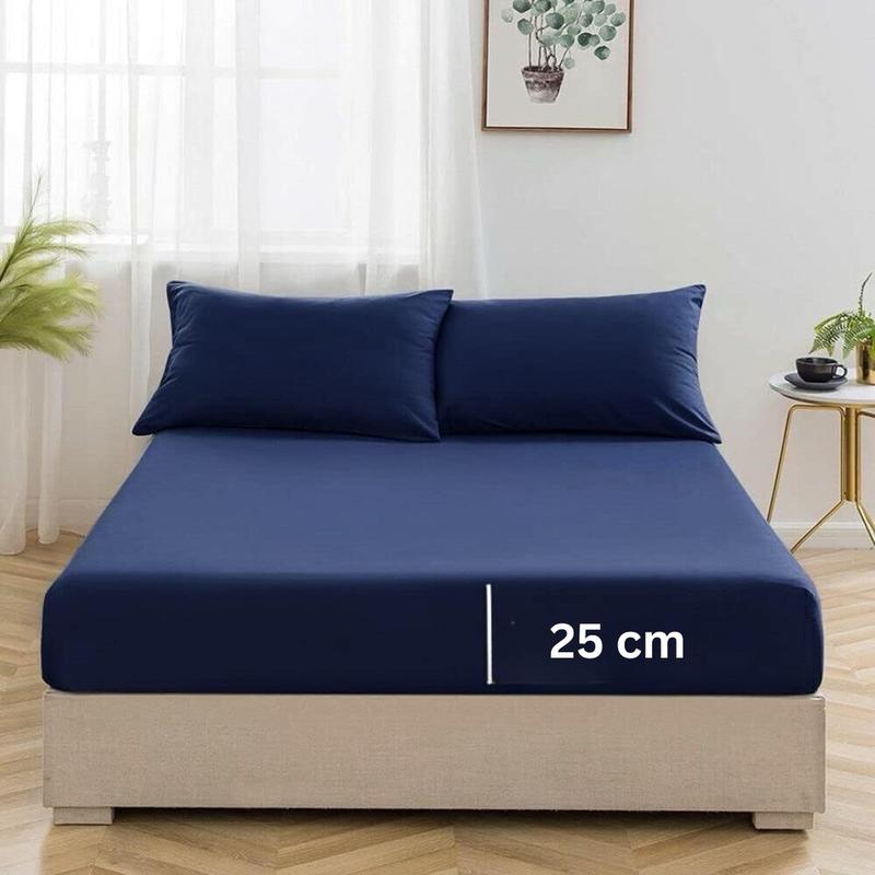 Deep Fitted Bed Sheets 25cm Microfibre | Luxury Plain Soft Bed Sheets MicroFibre Hotel Quality Finest Fitted Bed Sheets | Shrinkage & Fade Resistant Percale Quality Fitted Sheets | Double Brushed Microfibre | Non Iron Warm Easy Care Machine Washable 5