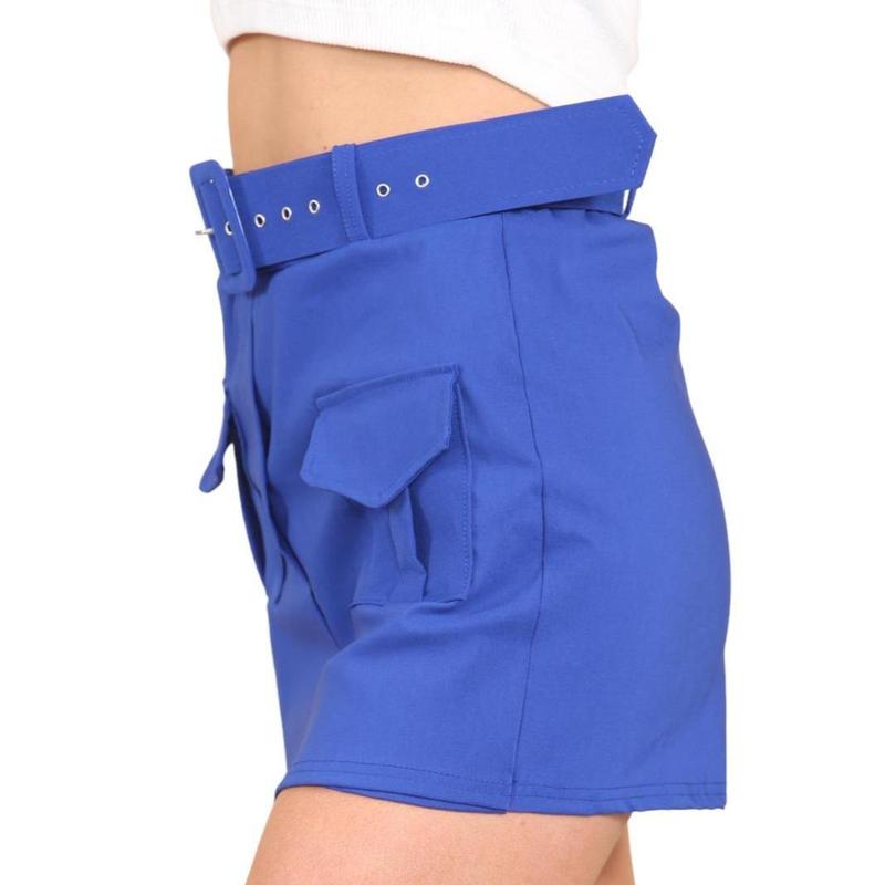 Women's High Waist Stretchy Cargo Combat Belted Pocket Skort Basic Casual 1