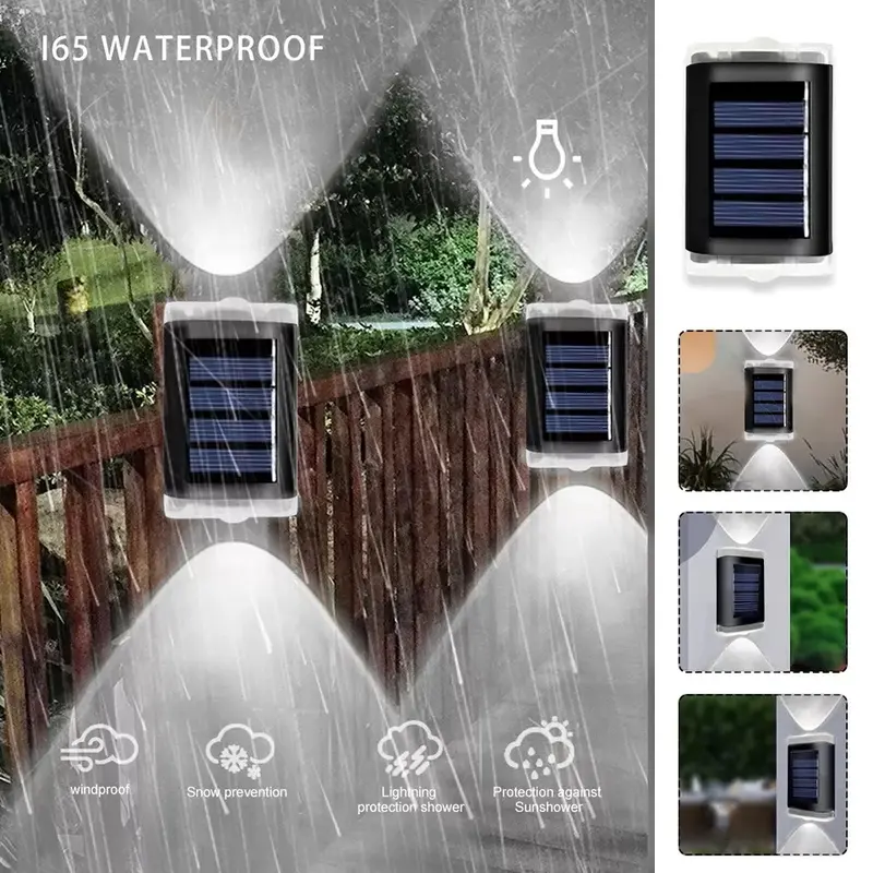 4x SUPER BRIGHT SOLAR POWERED DOOR FENCE WALL LIGHTS LED OUTDOOR GARDEN LAMP 8