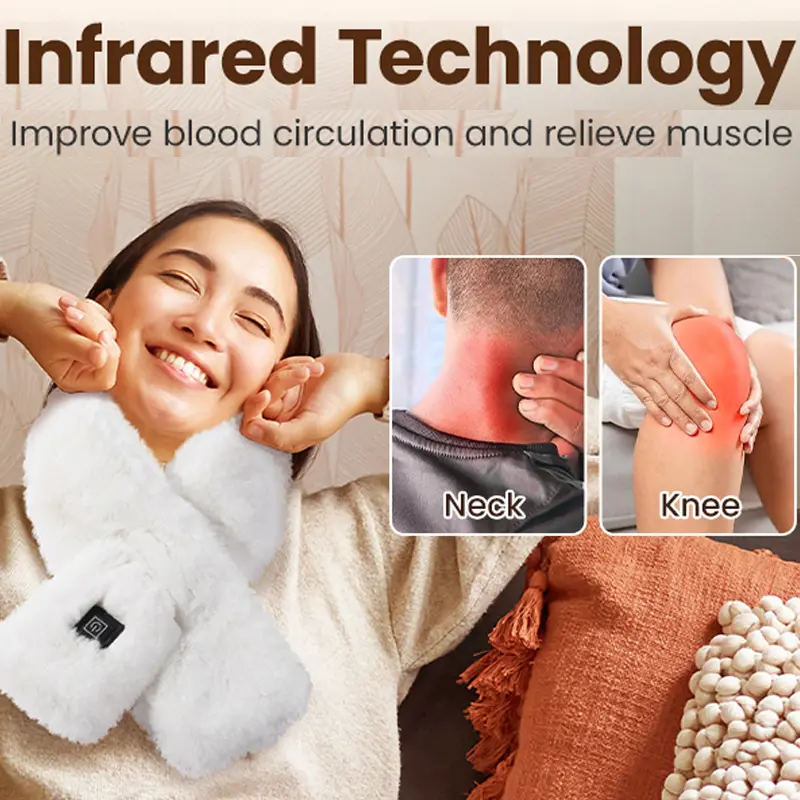 【Gift Packaging】Heated Scarf for Women Men, Rechargeable Intelligent Electric Heating Scarf with Power Bank, 3 Temperature Levels for Winter Skin-friendly and Warm material Easy to Clean 2