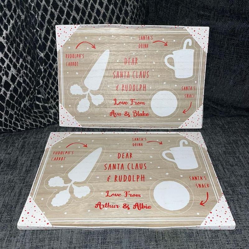 Personalised kids santa and rudolph treat board 1
