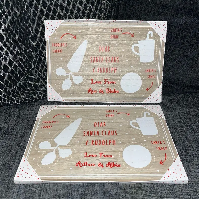 Personalised kids santa and rudolph treat board 1