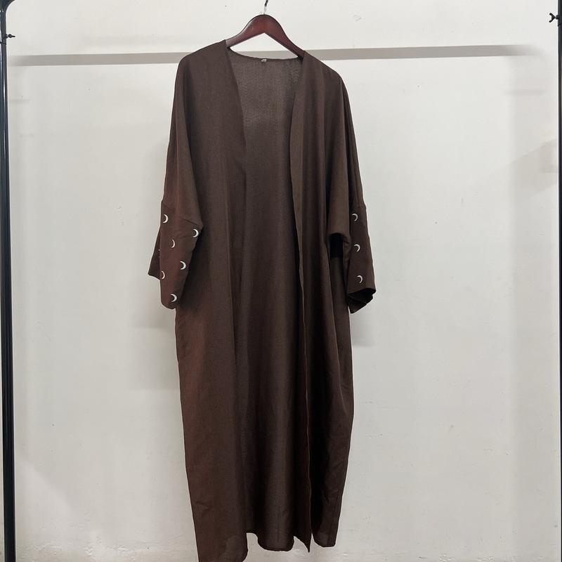 Premium Linen Abaya with Butterfly Style And Moon Embroidery 8