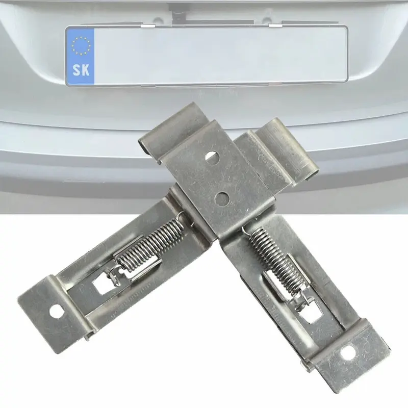 Trailer Number Plate Clips Holder Spring Loaded Stainless Steel One Pair New UK 8