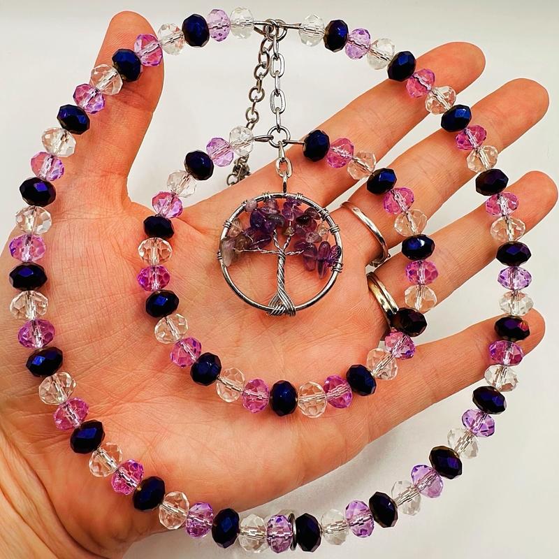 Amethyst Tree Of Life Sun Catcher Handmade Hanging Home Decor Natural Crystal 2 Sizes Available 2