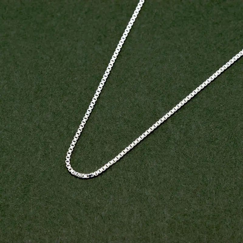 Sterling Silver 0.9mm Box Chain Necklace 14 - 24 Inches 3