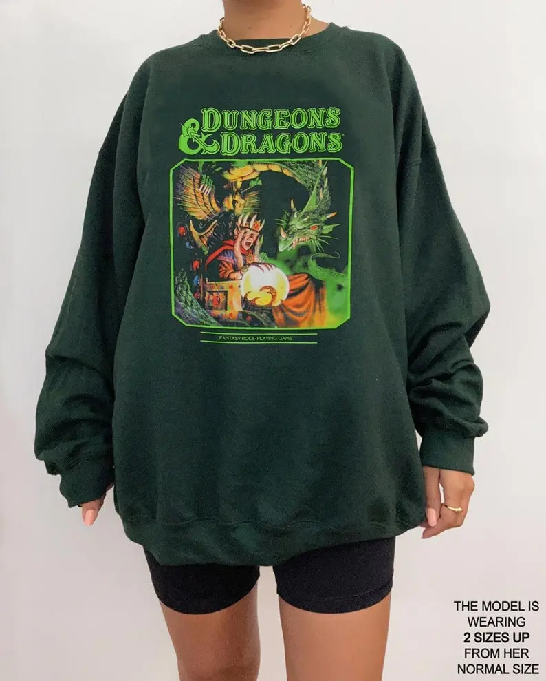 Dungeon & Dragon Vintage Inspired Sweatshirt, DnD  Inspired Graphic Sweatshirt, DnD Sweatshirt For Fan, Gaming Sweatshirt Gift Idea Present For Him For Her
