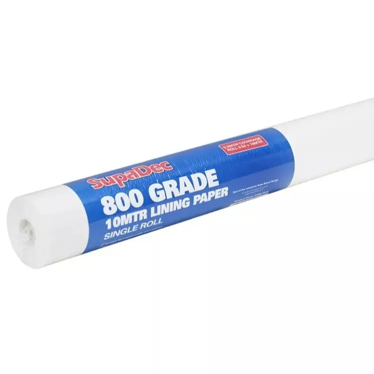 10 Metre Roll of Professional Quality Lining Paper 800 Grade 10m 5.3m2 Coverage
