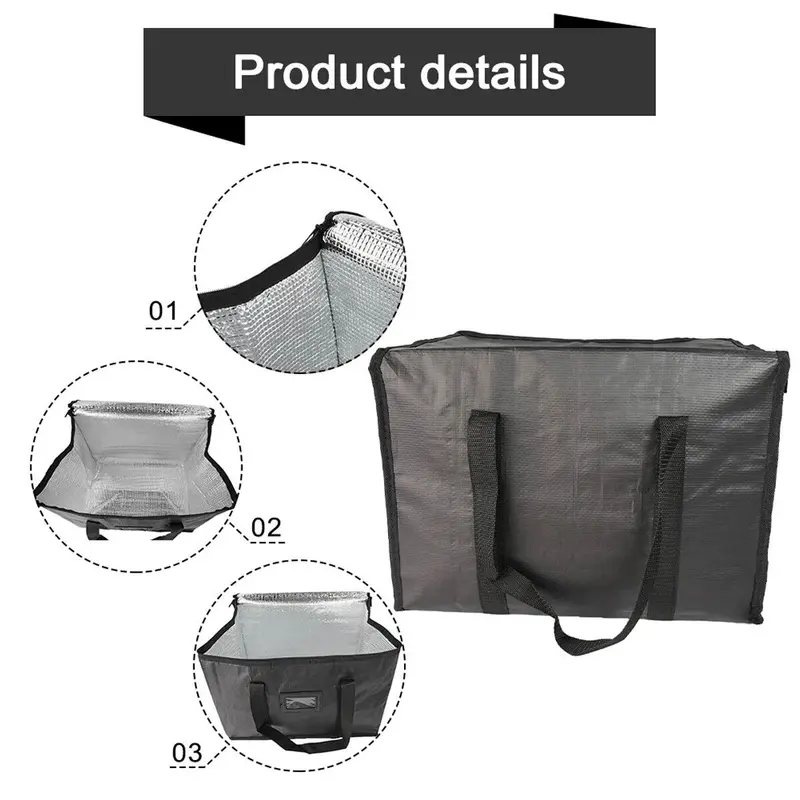1 Pcs 16L/28L  Delivery Bag, Large Insulated Food Delivery Bag Insulated Reusable Grocery Bags Insulated Pizza Delivery Bags Warm & Cooler Bags for Food & Grocery Delivery Bag Hold 5