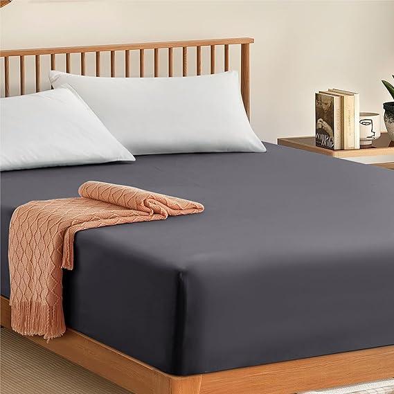 30cm Deep Fitted Sheets All Sizes- 100% Egyptian Cotton 300TC- Hypoallergenic, Wrinkle, Deep Pocket & All Around Elastic Fitted Sheet 3